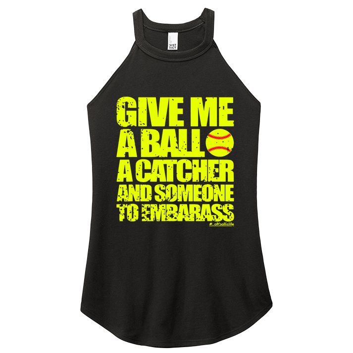 Girl Softball Pitcher Funny Women's Perfect Tri Rocker Tank