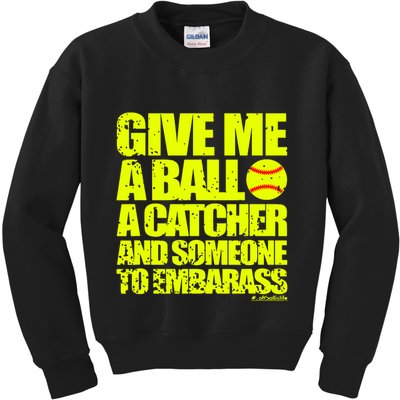 Girl Softball Pitcher Funny Kids Sweatshirt