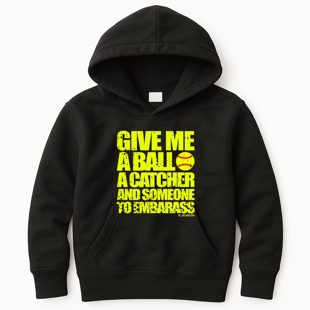 Girl Softball Pitcher Funny Kids Hoodie