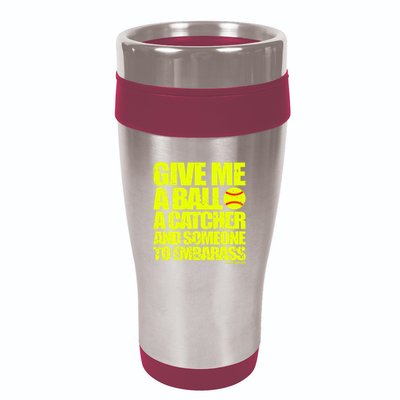 Girl Softball Pitcher Funny 16oz Travel Tumbler