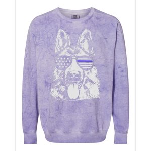 German Shepherd Police Flag Colorblast Crewneck Sweatshirt