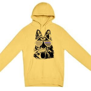 German Shepherd Police Flag Premium Pullover Hoodie