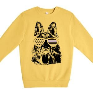 German Shepherd Police Flag Premium Crewneck Sweatshirt