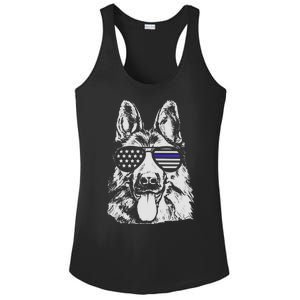 German Shepherd Police Flag Ladies PosiCharge Competitor Racerback Tank