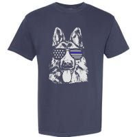 German Shepherd Police Flag Garment-Dyed Heavyweight T-Shirt