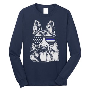 German Shepherd Police Flag Long Sleeve Shirt