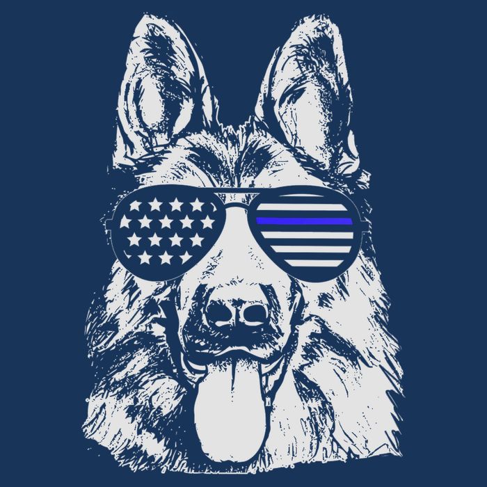 German Shepherd Police Flag Long Sleeve Shirt