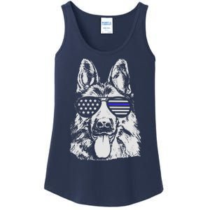 German Shepherd Police Flag Ladies Essential Tank