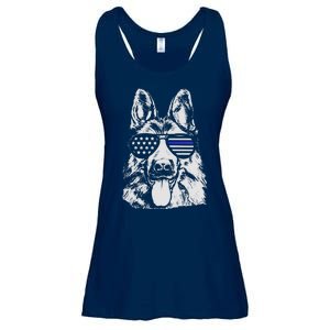 German Shepherd Police Flag Ladies Essential Flowy Tank