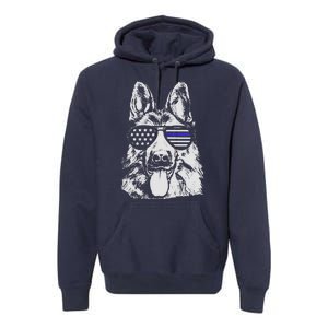 German Shepherd Police Flag Premium Hoodie