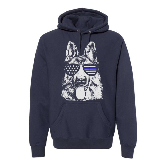 German Shepherd Police Flag Premium Hoodie