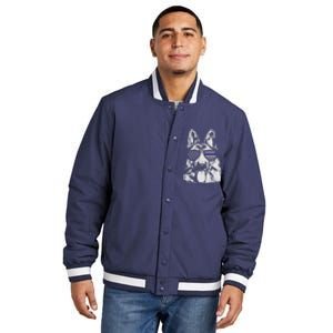 German Shepherd Police Flag Insulated Varsity Jacket