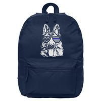 German Shepherd Police Flag 16 in Basic Backpack
