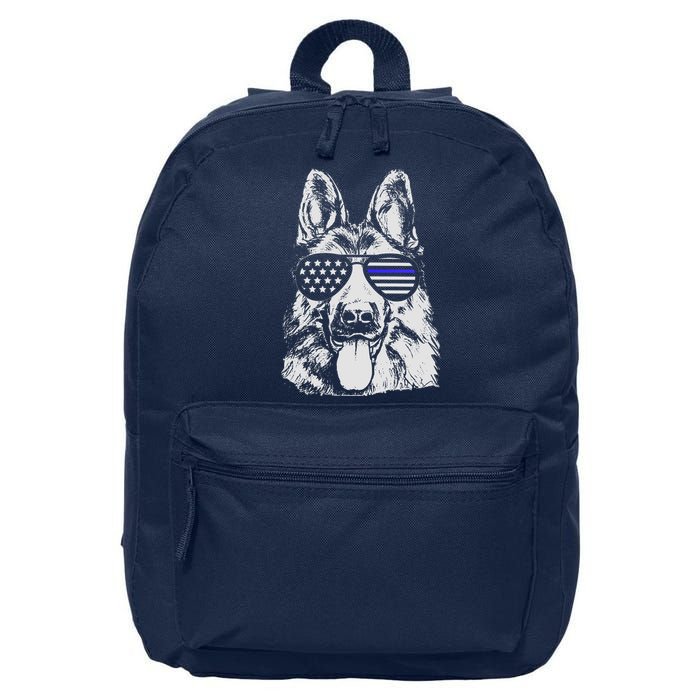 German Shepherd Police Flag 16 in Basic Backpack