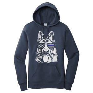 German Shepherd Police Flag Women's Pullover Hoodie