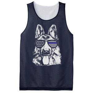 German Shepherd Police Flag Mesh Reversible Basketball Jersey Tank