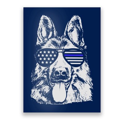 German Shepherd Police Flag Poster