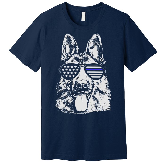 German Shepherd Police Flag Premium T-Shirt