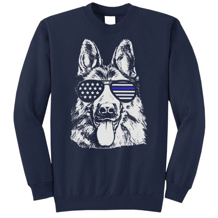 German Shepherd Police Flag Tall Sweatshirt