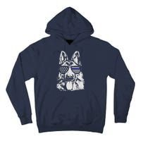 German Shepherd Police Flag Tall Hoodie