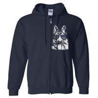 German Shepherd Police Flag Full Zip Hoodie