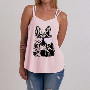 German Shepherd Police Flag Women's Strappy Tank