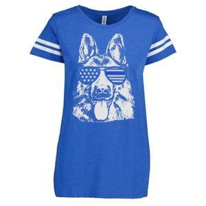 German Shepherd Police Flag Enza Ladies Jersey Football T-Shirt