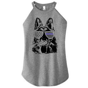 German Shepherd Police Flag Women's Perfect Tri Rocker Tank