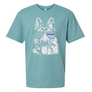 German Shepherd Police Flag Sueded Cloud Jersey T-Shirt