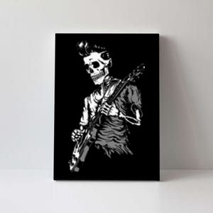 Graphic Skull Playing Guitar Hipster Guy Skeleton Guitarist Canvas