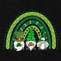 Gnome St Patrick's Day Rainbow Ladies PosiCharge Tri-Blend Wicking Tank