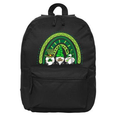 Gnome St Patrick's Day Rainbow 16 in Basic Backpack
