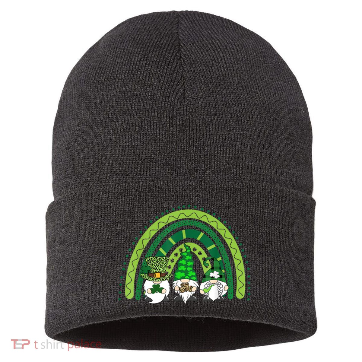 Gnome St Patrick's Day Rainbow Sustainable Knit Beanie