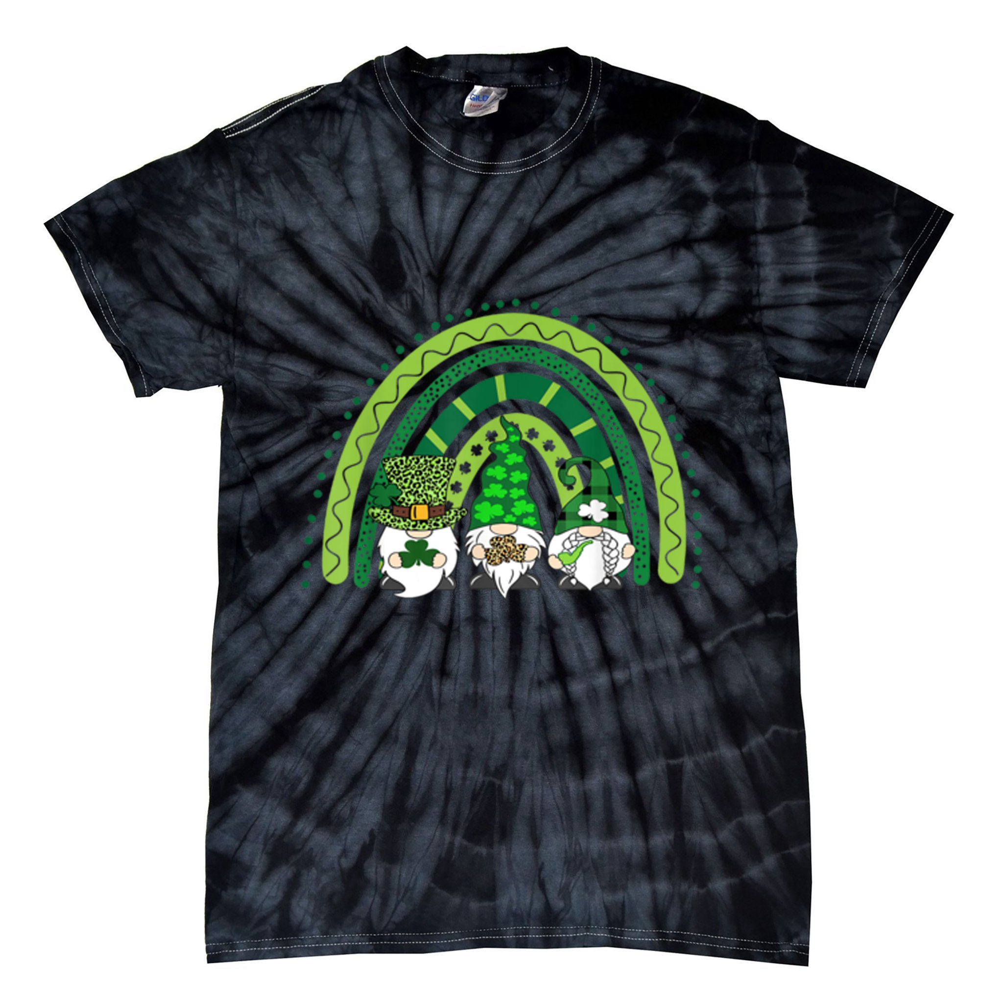 Gnome St Patrick's Day Rainbow Tie-Dye T-Shirt