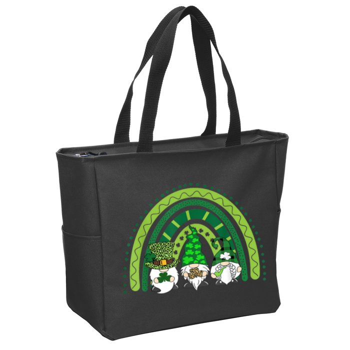 Gnome St Patrick's Day Rainbow Zip Tote Bag