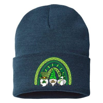 Gnome St Patrick's Day Rainbow Sustainable Knit Beanie