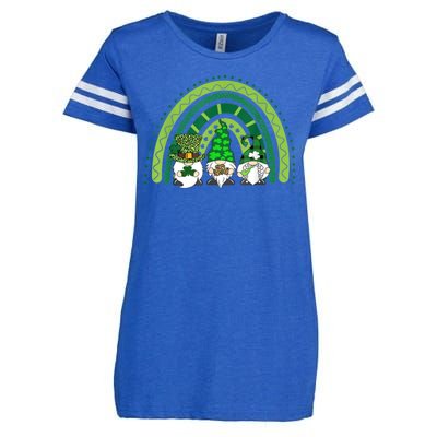 Gnome St Patrick's Day Rainbow Enza Ladies Jersey Football T-Shirt