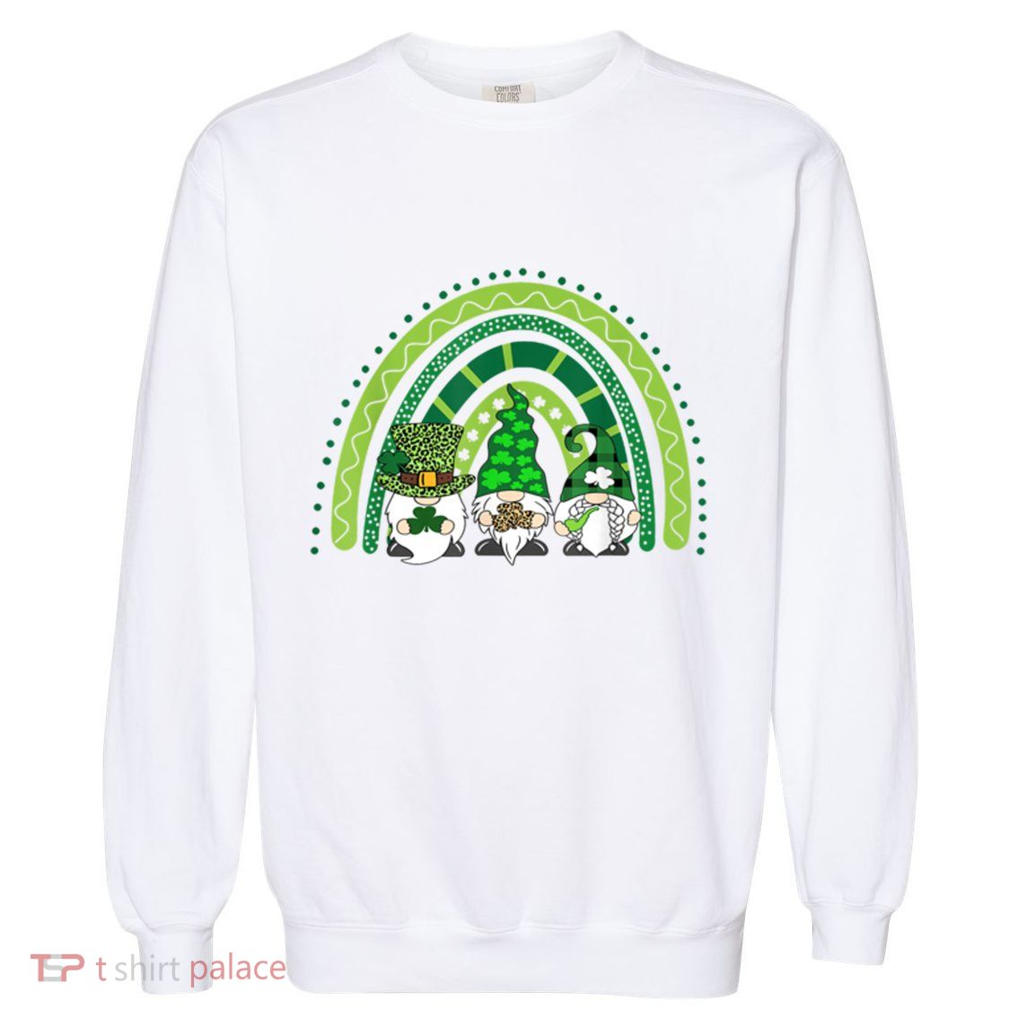 Gnome St Patrick's Day Rainbow Garment-Dyed Sweatshirt