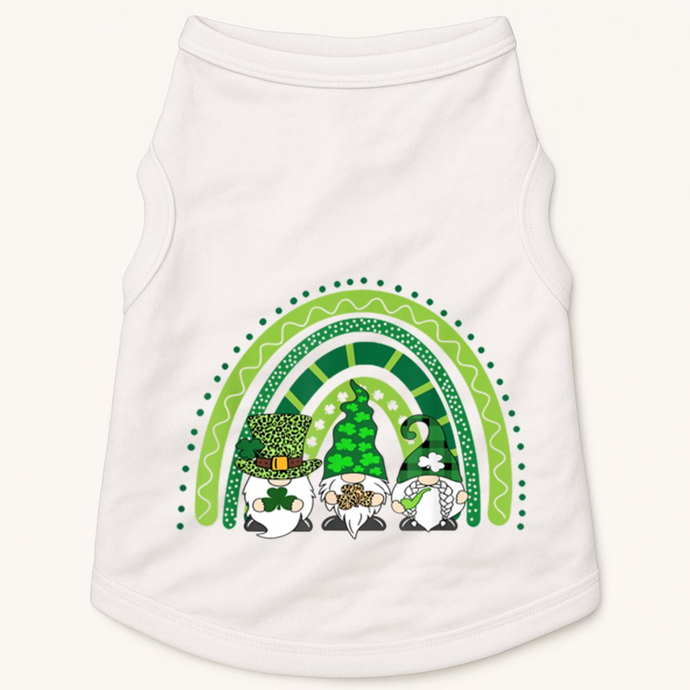 Gnome St Patrick's Day Rainbow Doggie Tank