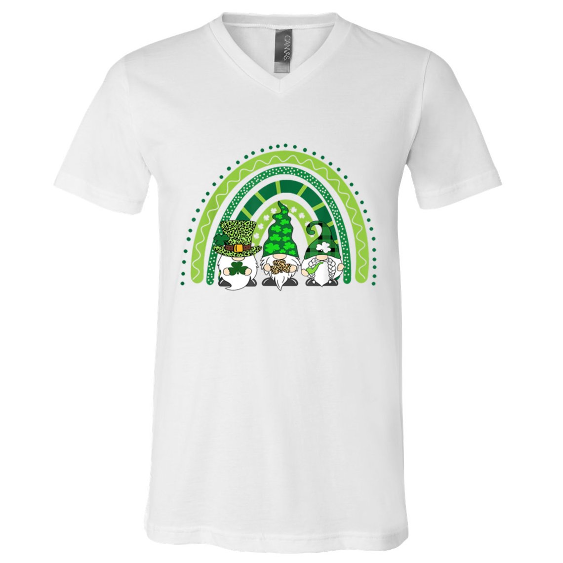 Gnome St Patrick's Day Rainbow V-Neck T-Shirt