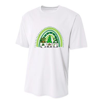 Gnome St Patrick's Day Rainbow Youth Performance Sprint T-Shirt