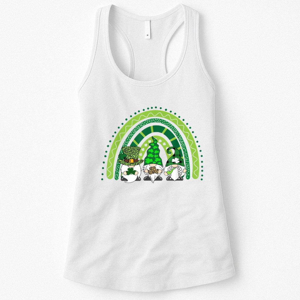 Gnome St Patrick's Day Rainbow Womens Tank Top