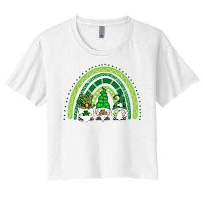 Gnome St Patrick's Day Rainbow Women's Crop Top Tee