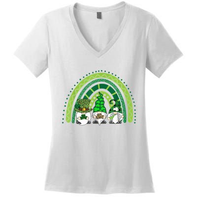 Gnome St Patrick's Day Rainbow Women's V-Neck T-Shirt