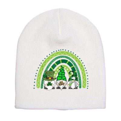 Gnome St Patrick's Day Rainbow Short Acrylic Beanie