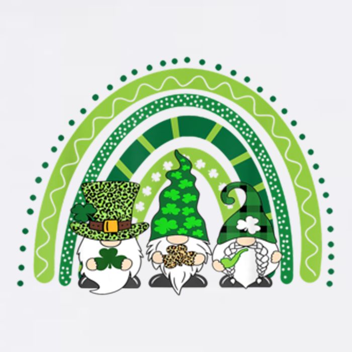 Gnome St Patrick's Day Rainbow Short Acrylic Beanie