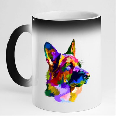 Ger Shepherd Pop Art Portrait For Dog Owners Gift 11oz Black Color Changing Mug