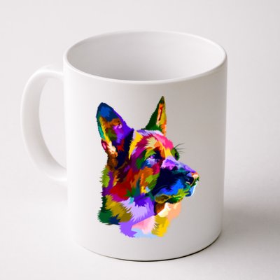 Ger Shepherd Pop Art Portrait For Dog Owners Gift Coffee Mug