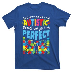 God Says Perfect Colorful Puzzle Autism Awareness Gift T-Shirt