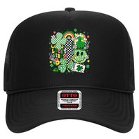 Groovy St Patricks Day Lucky Vibes Shamrock Trucker Hat